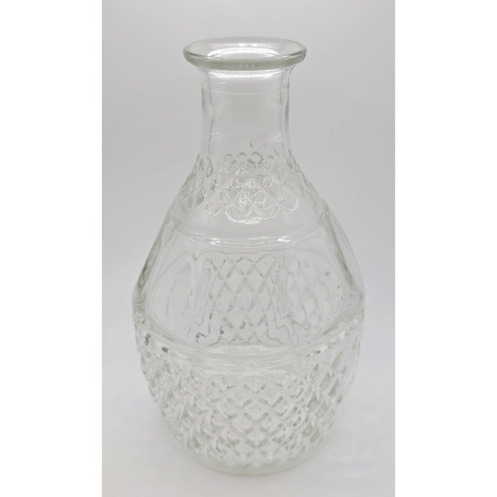 Vintage Crown Royal Decanter Etched Crown & Grapes - NO STOPPER